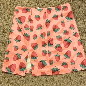 Pink Strawberry mini skirt- size small 4-6